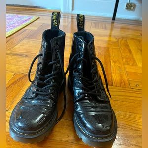 ✨ SPARKLE DOCS ✨ Black Glitter Patent Doc Martens LUNA W7